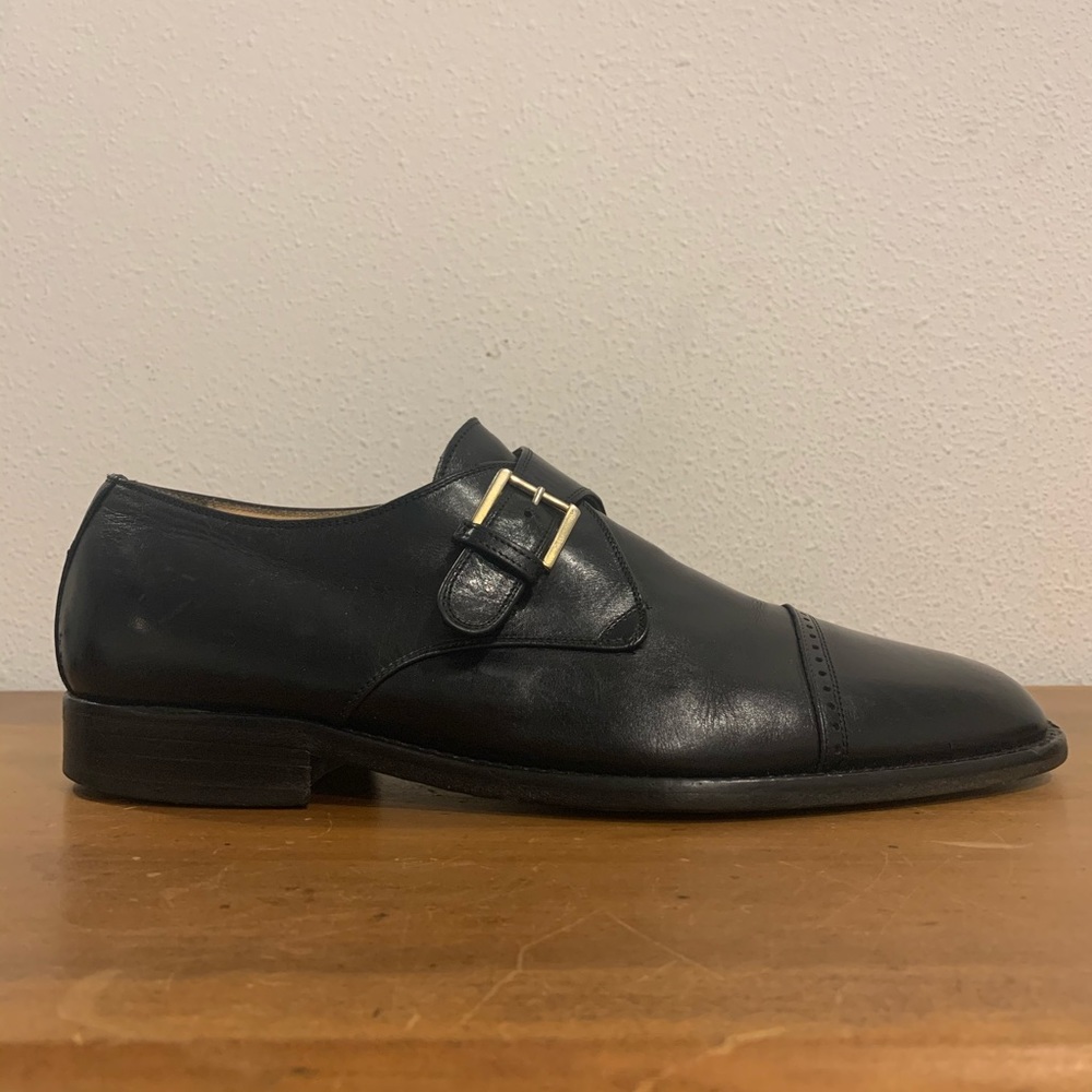 BRUNO MAGLI Mens 12 M Black Leather Monk Strap
